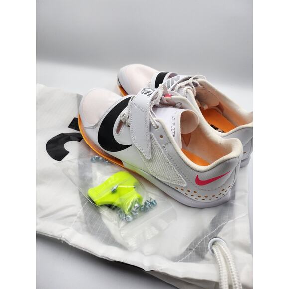 Nike Men\'s Size 5 Air Zoom LJ Long Jump Elite Track Field White Orange - New main image 4